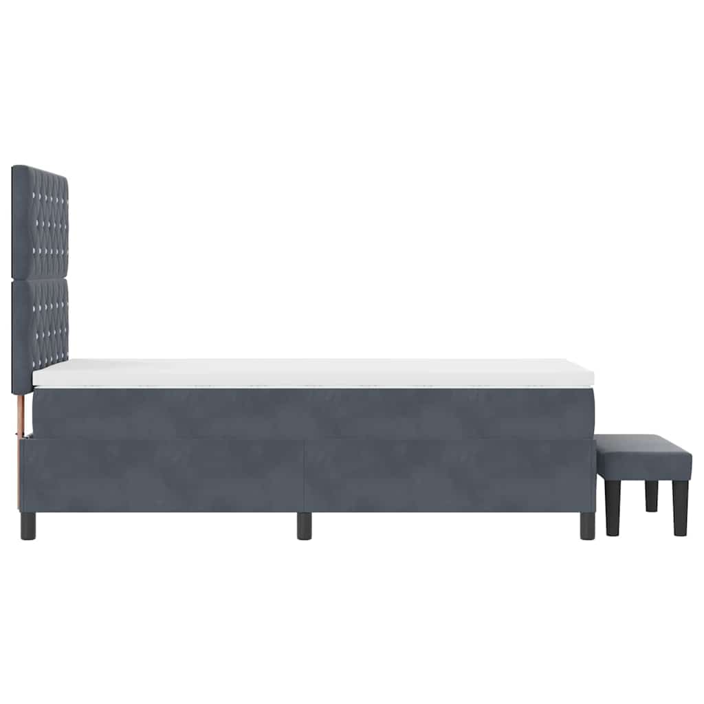 Boxspring bed met hoofdeinde Donkergrijs 200 x 90 cm Fluweel is nu te koop bij PeponiXL, paradijselijk wonen!