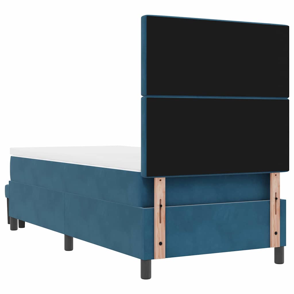Boxspring bed met hoofdeinde Donkerblauw 200 x 90 cm Fluweel is nu te koop bij PeponiXL, paradijselijk wonen!
