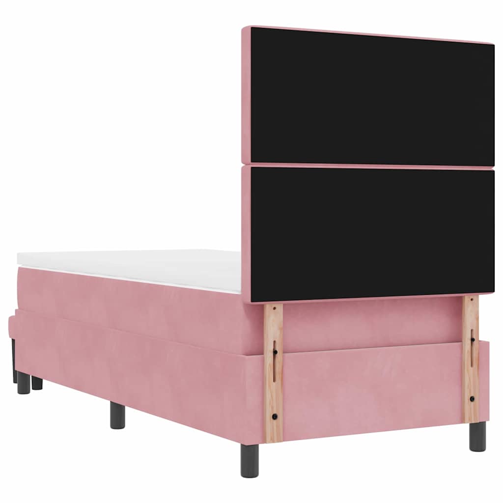 Boxspring bed met hoofdeinde Roze 200 x 90 cm Fluweel is nu te koop bij PeponiXL, paradijselijk wonen!