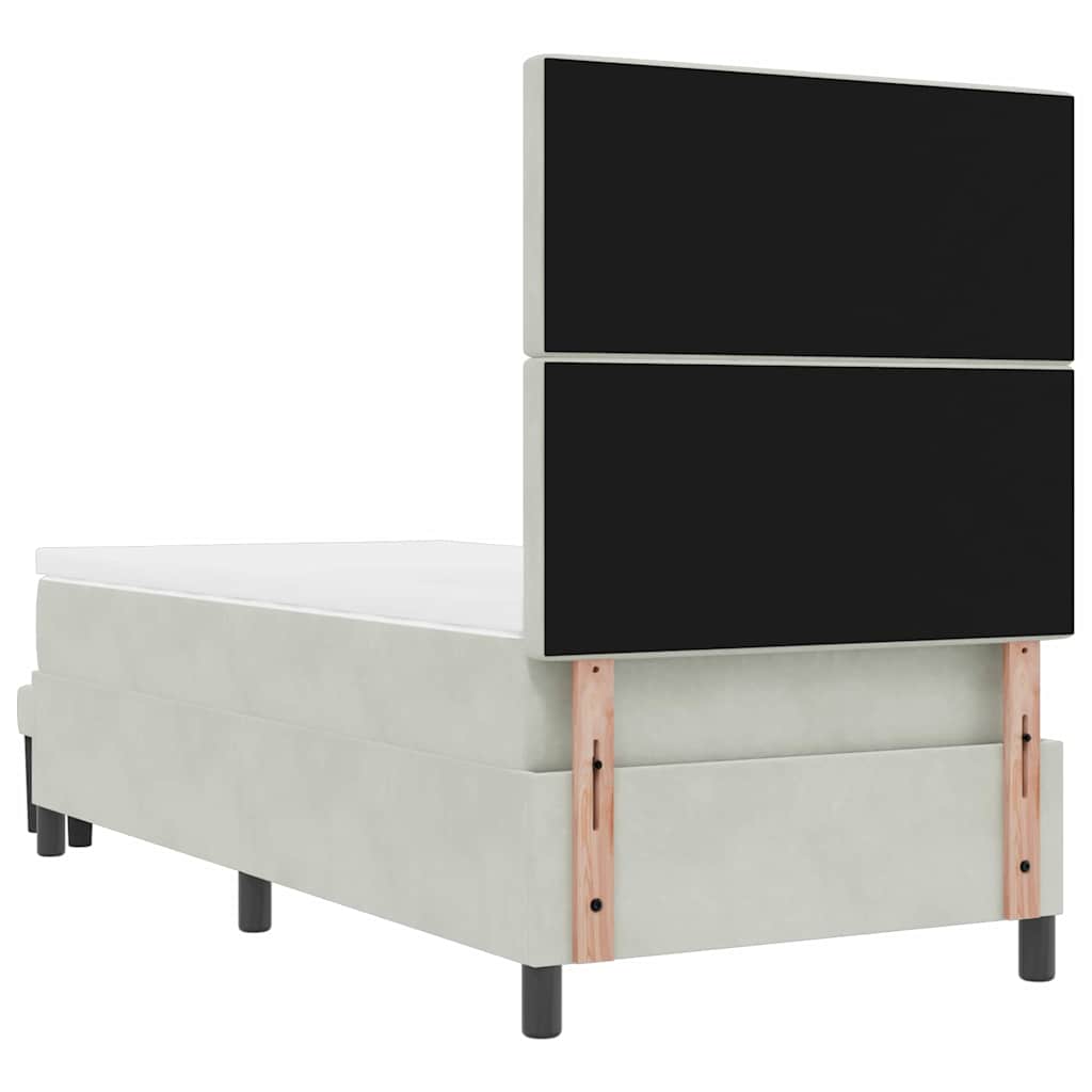 Boxspring bed met hoofdeinde Lichtgrijs 200 x 100 cm Fluweel is nu te koop bij PeponiXL, paradijselijk wonen!
