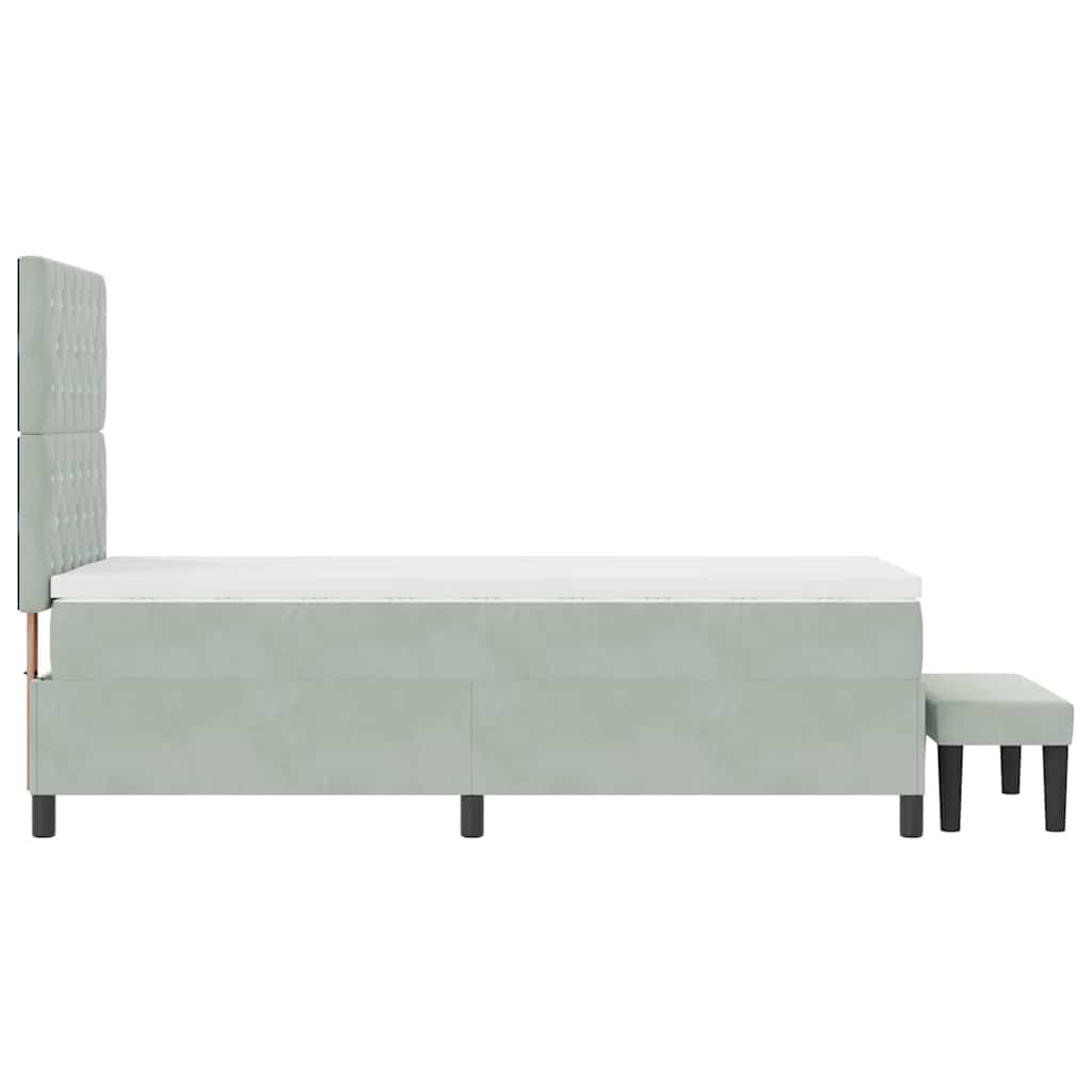 Boxspring bed met hoofdeinde Lichtgrijs 200 x 100 cm Fluweel is nu te koop bij PeponiXL, paradijselijk wonen!