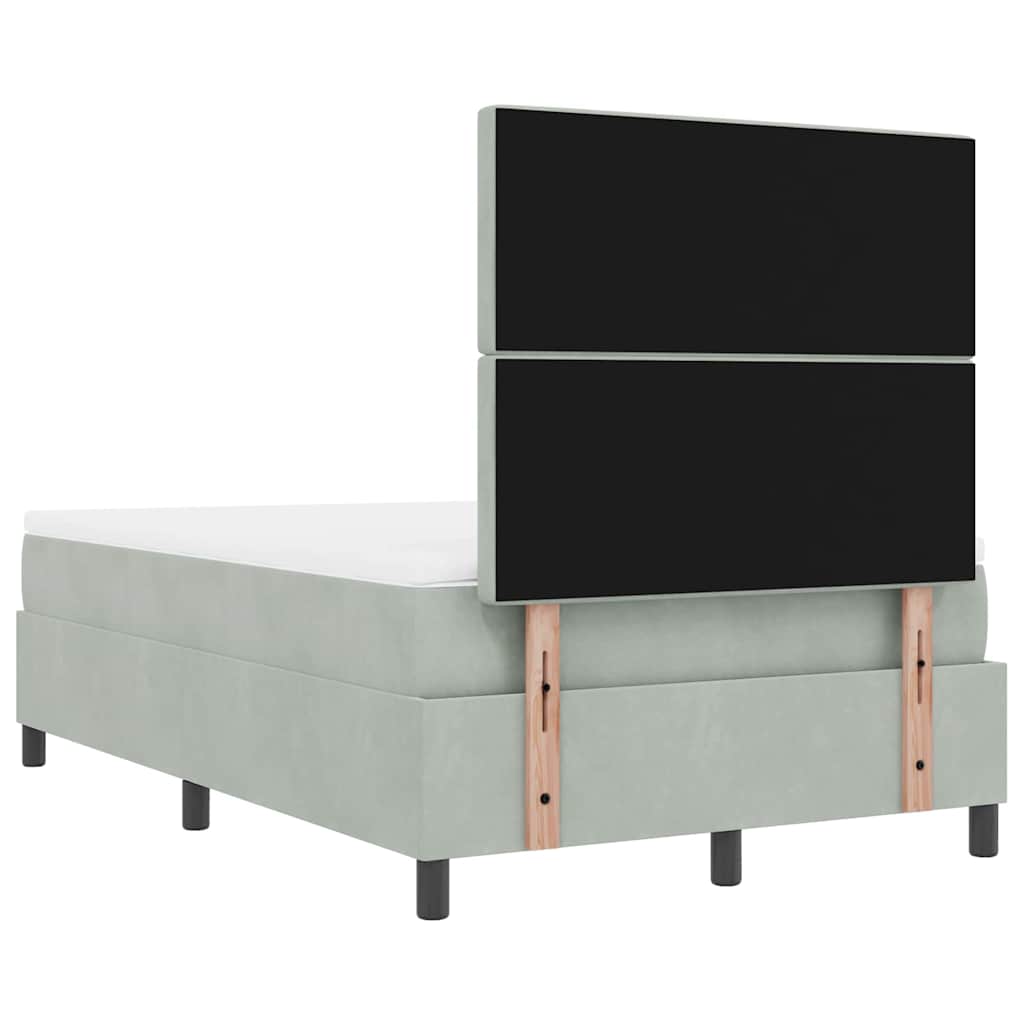 Boxspring bed met hoofdeinde Lichtgrijs 200 x 120 cm Fluweel is nu te koop bij PeponiXL, paradijselijk wonen!