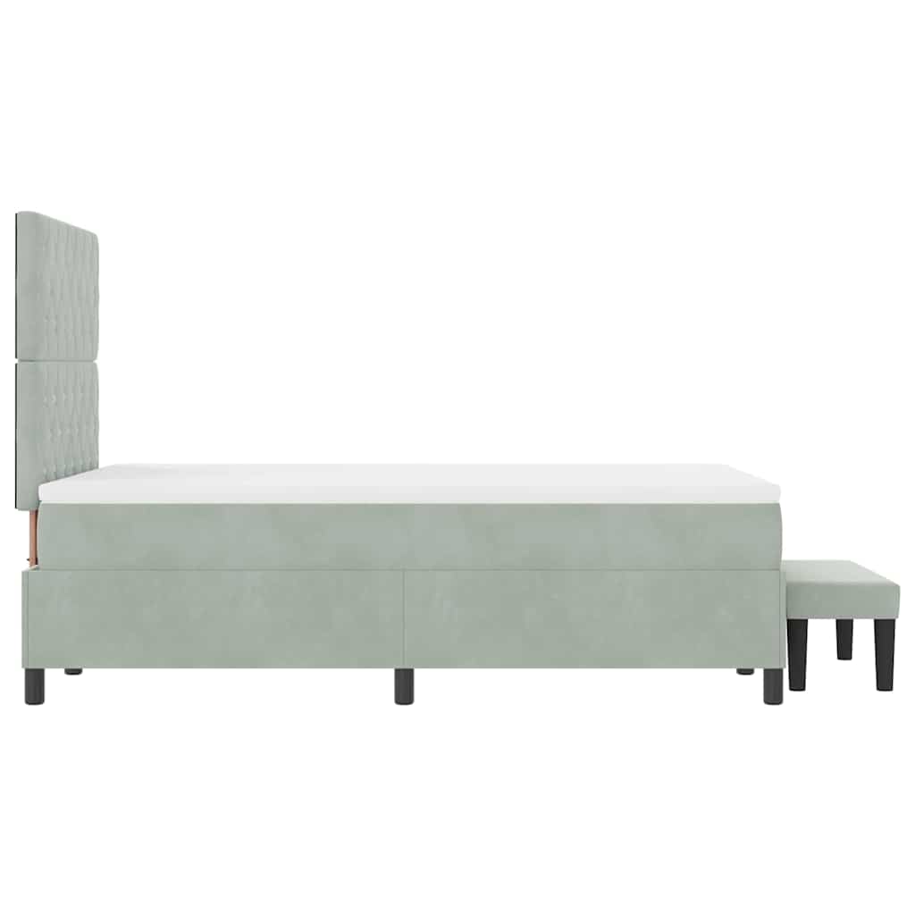 Boxspring bed met hoofdeinde Lichtgrijs 200 x 120 cm Fluweel is nu te koop bij PeponiXL, paradijselijk wonen!