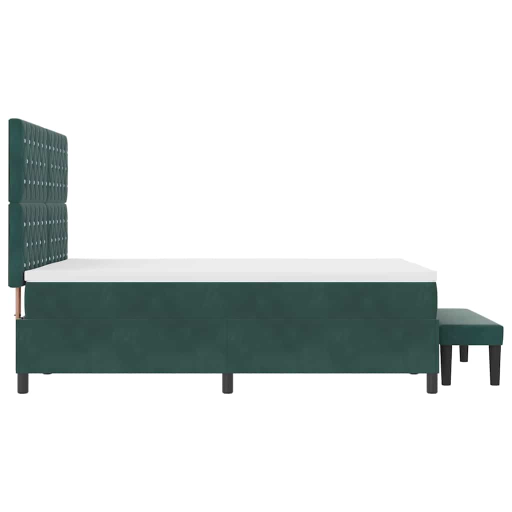 Boxspring bed met hoofdeinde Donkergroen 190 x 140 cm Fluweel is nu te koop bij PeponiXL, paradijselijk wonen!