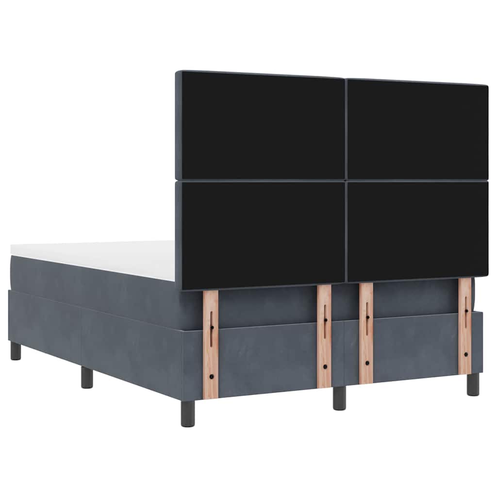 Boxspring bed met hoofdeinde Donkergrijs 200 x 160 cm Fluweel is nu te koop bij PeponiXL, paradijselijk wonen!