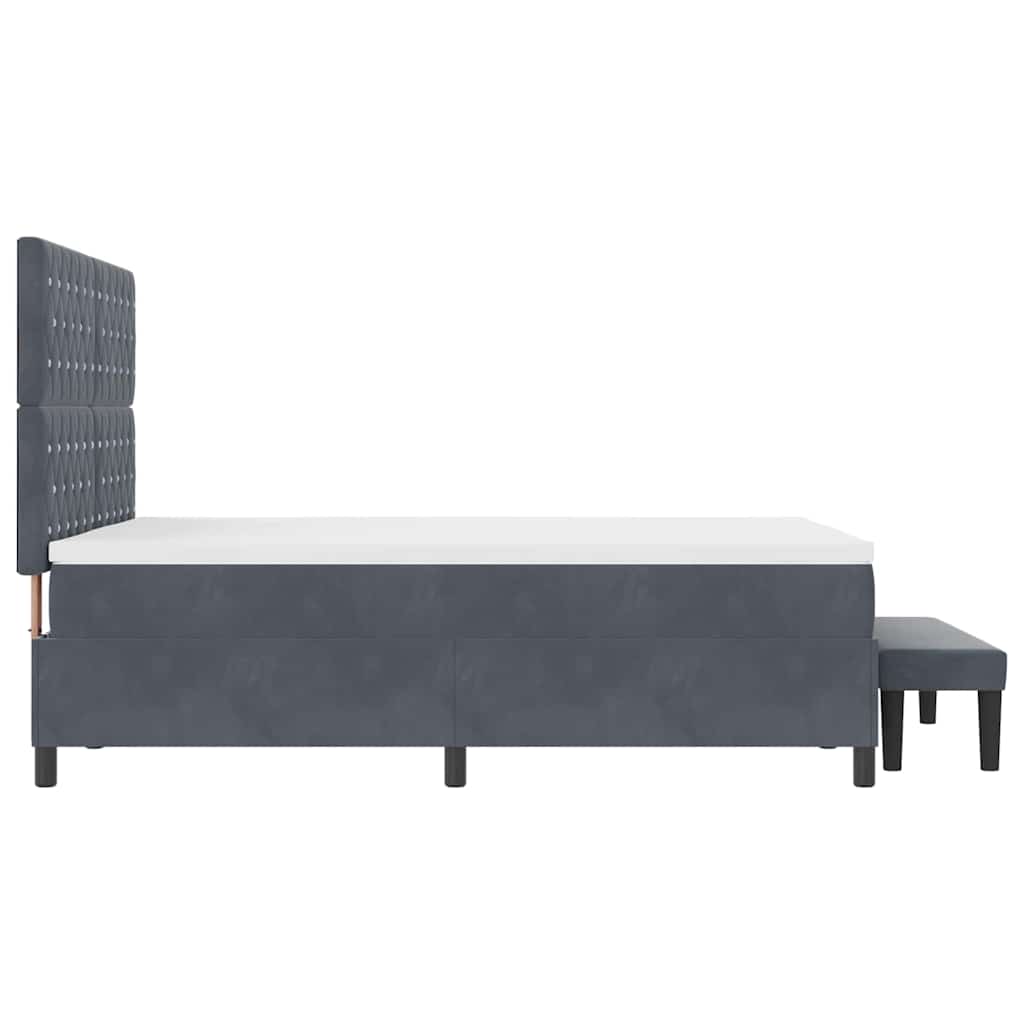 Boxspring bed met hoofdeinde Donkergrijs 200 x 160 cm Fluweel is nu te koop bij PeponiXL, paradijselijk wonen!