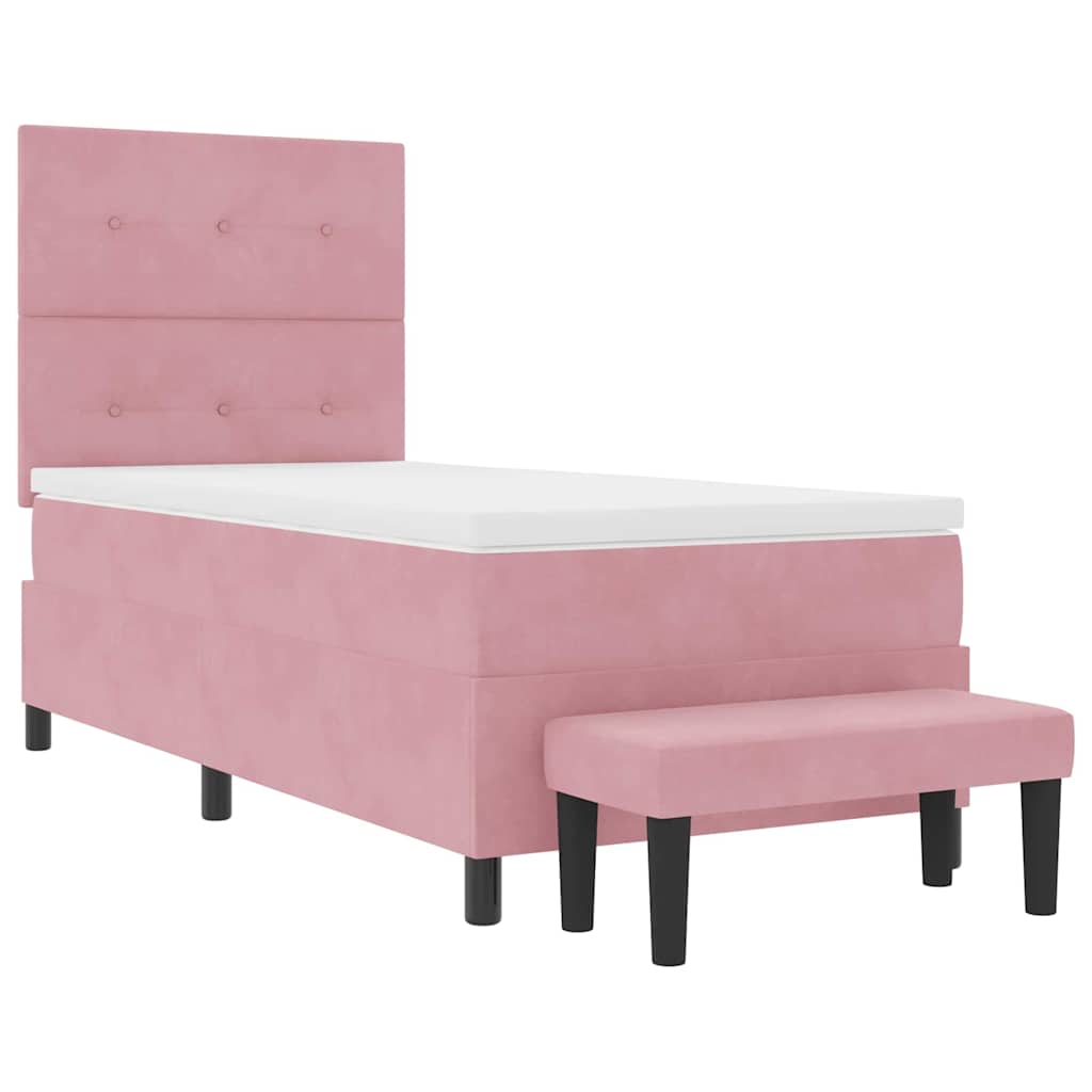 Boxspring bed met hoofdeinde Roze 200 x 80 cm Fluweel is nu te koop bij PeponiXL, paradijselijk wonen!
