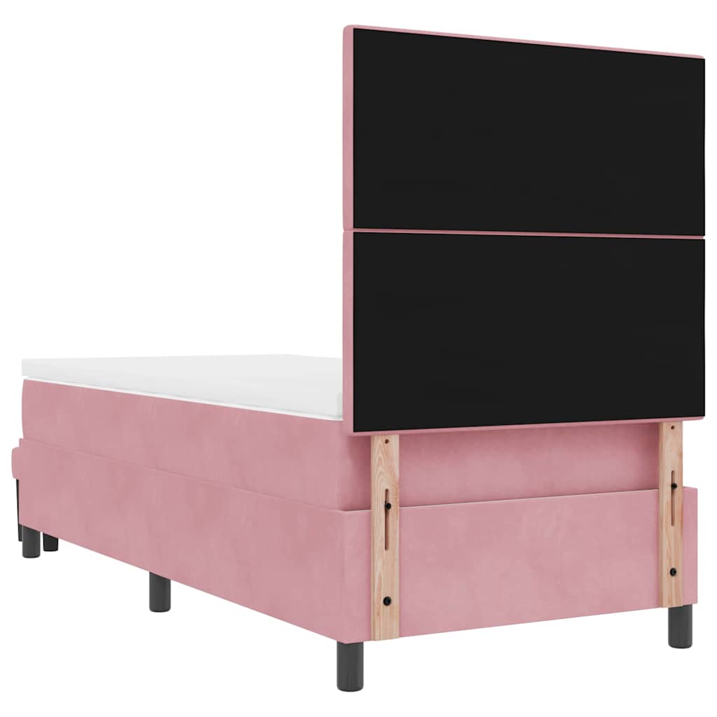 Boxspring bed met hoofdeinde Roze 200 x 80 cm Fluweel is nu te koop bij PeponiXL, paradijselijk wonen!
