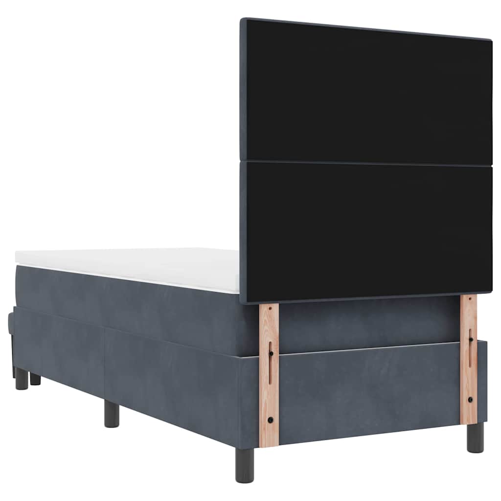 Boxspring bed met hoofdeinde Donkergrijs 90 x 200 cm Fluweel is nu te koop bij PeponiXL, paradijselijk wonen!