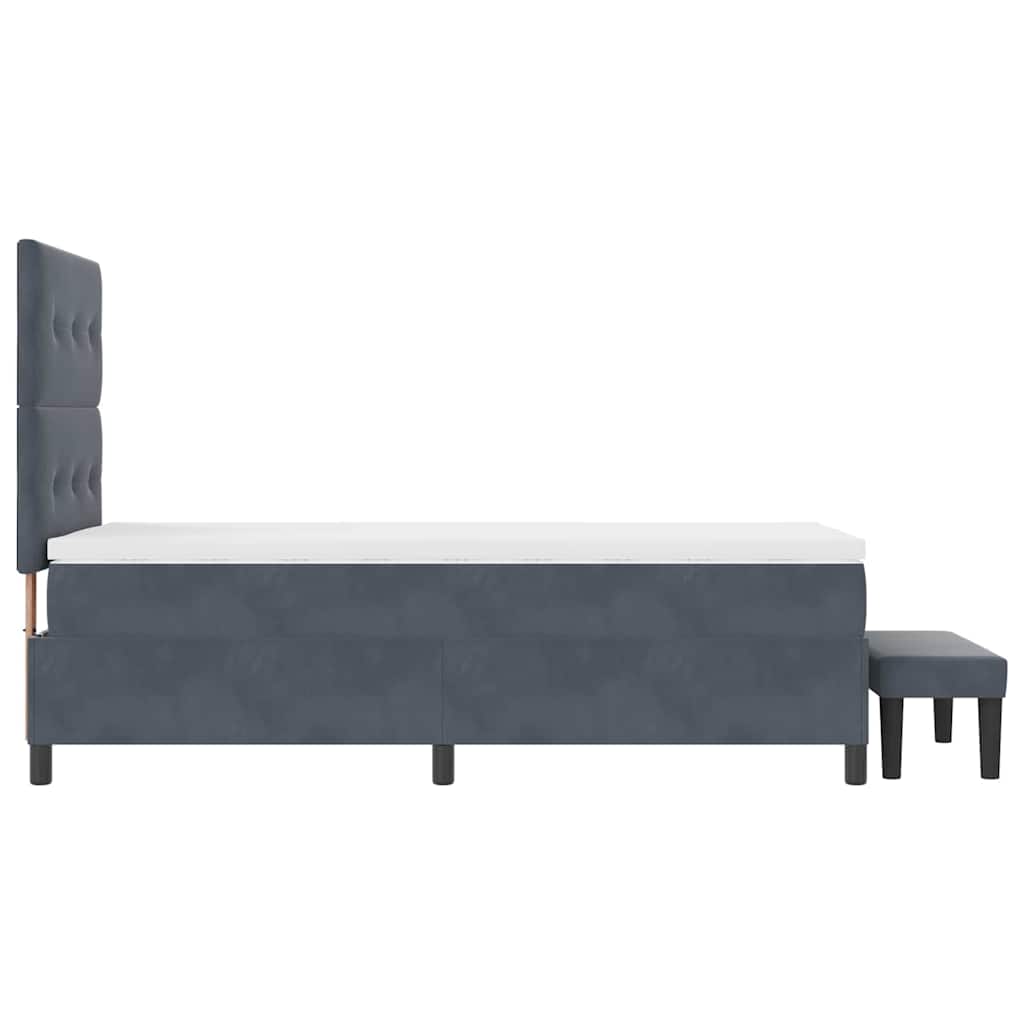 Boxspring bed met hoofdeinde Donkergrijs 90 x 200 cm Fluweel is nu te koop bij PeponiXL, paradijselijk wonen!