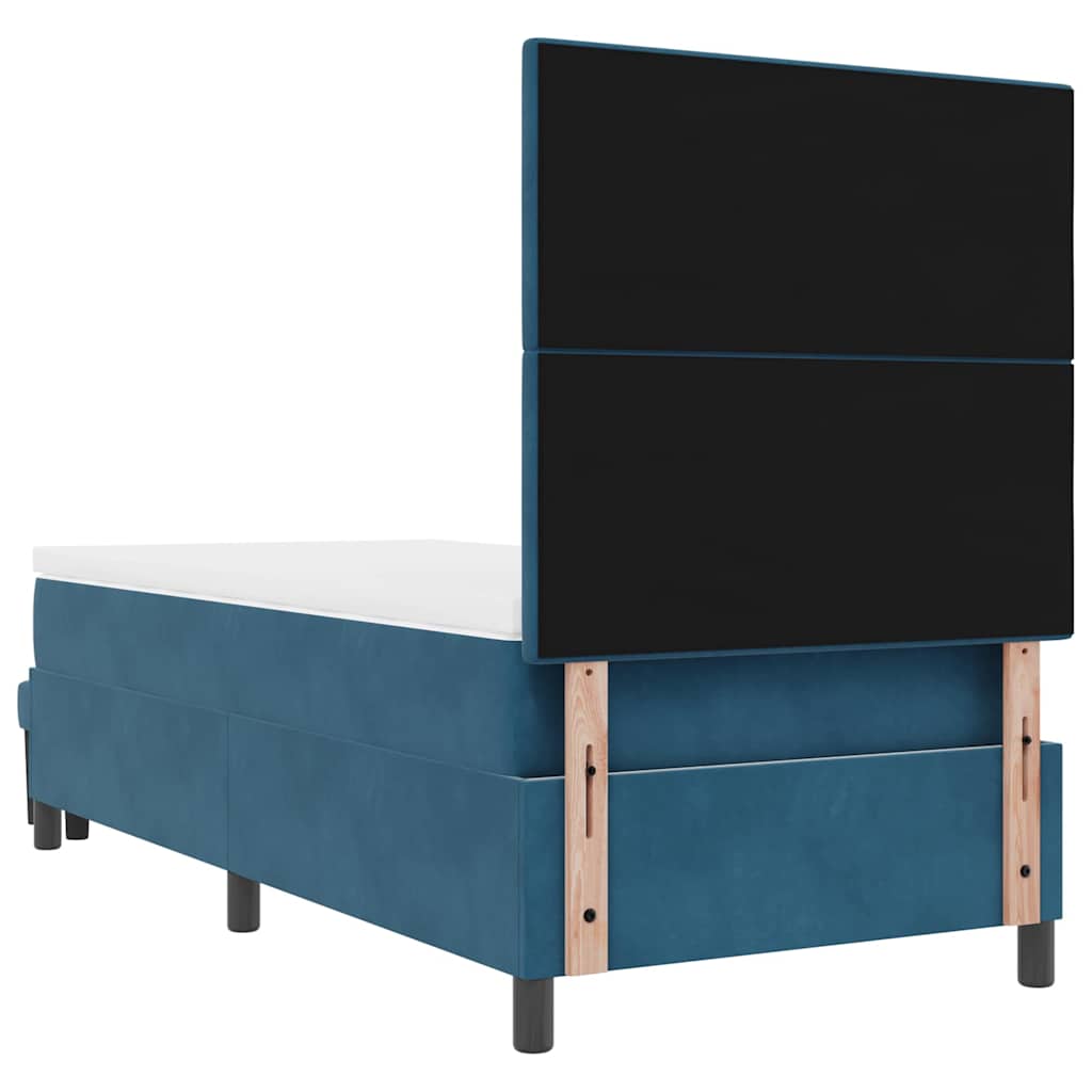 Boxspring bed met hoofdeinde Donkerblauw 200 x 90 cm Fluweel is nu te koop bij PeponiXL, paradijselijk wonen!
