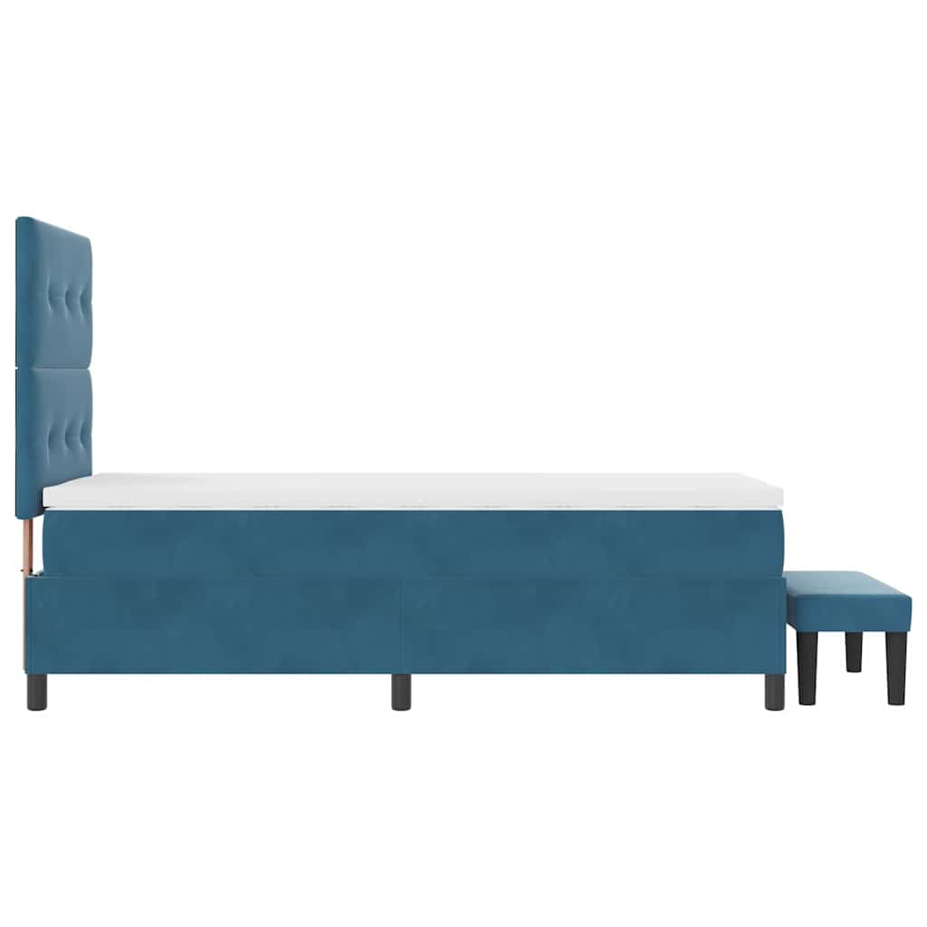 Boxspring bed met hoofdeinde Donkerblauw 200 x 90 cm Fluweel is nu te koop bij PeponiXL, paradijselijk wonen!