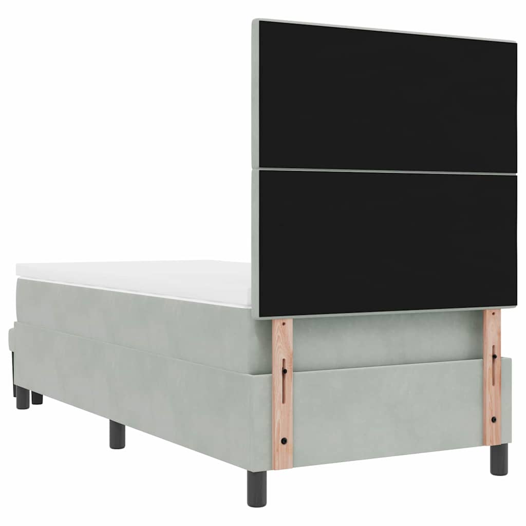 Boxspring bed met hoofdeinde Lichtgrijs 200 x 100 cm Fluweel is nu te koop bij PeponiXL, paradijselijk wonen!