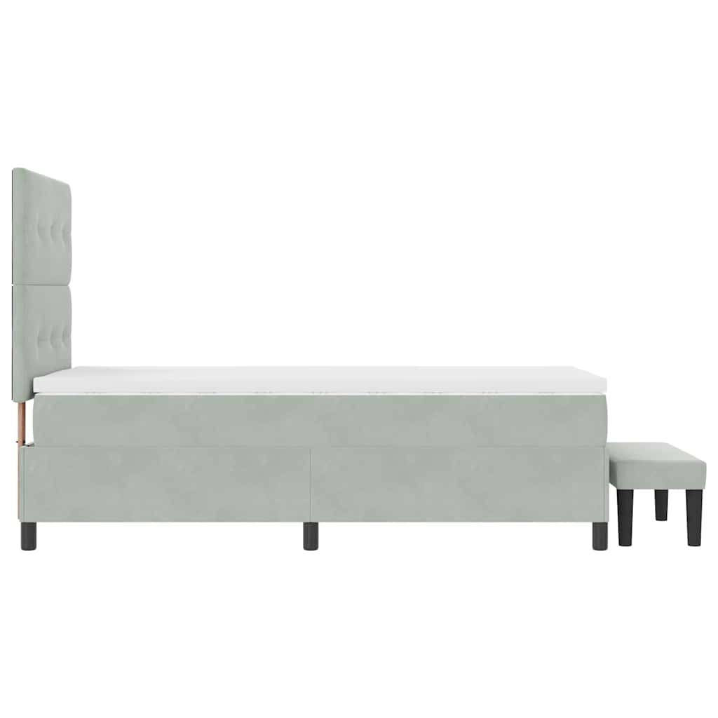 Boxspring bed met hoofdeinde Lichtgrijs 200 x 100 cm Fluweel is nu te koop bij PeponiXL, paradijselijk wonen!