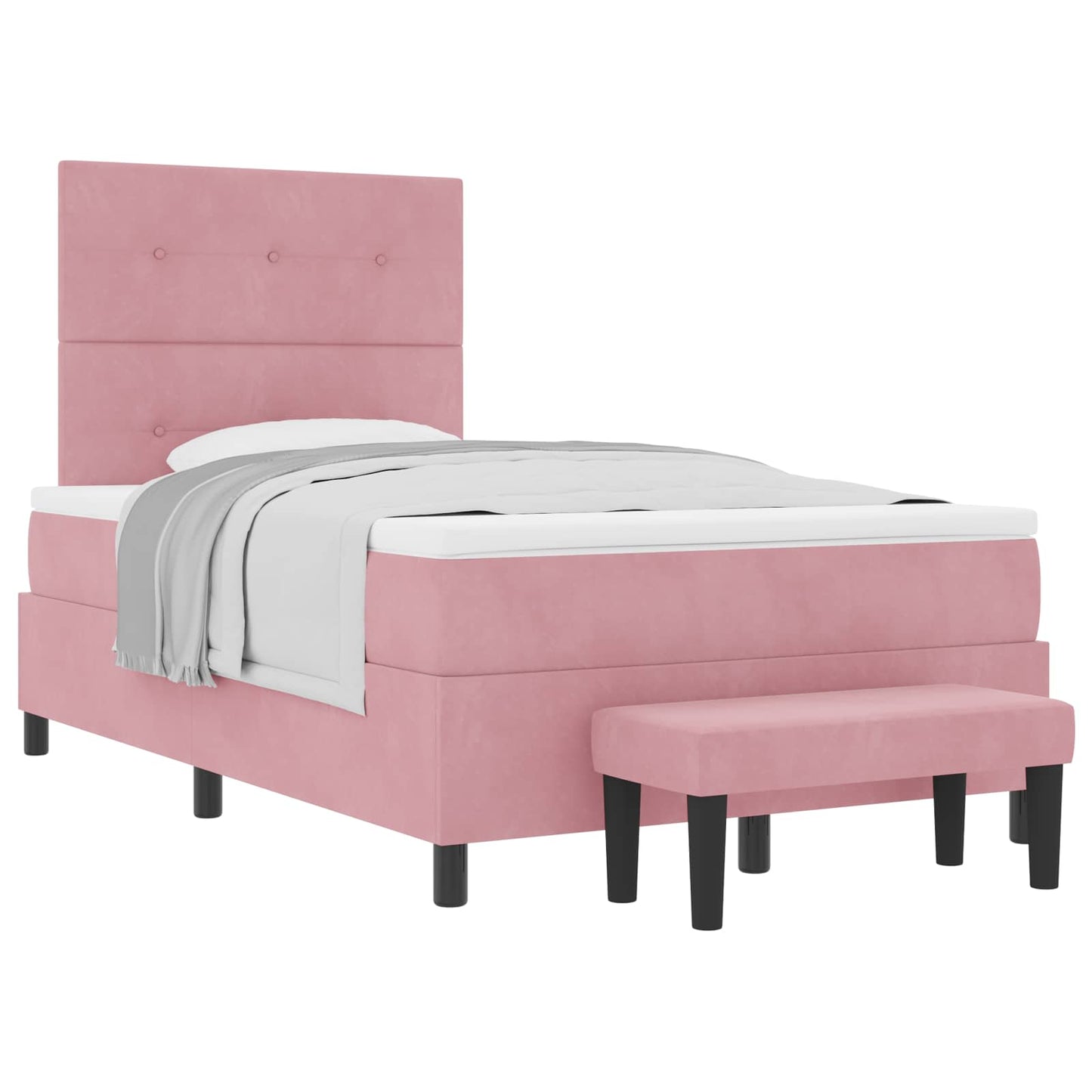 Boxspring bed met hoofdeinde Roze 190 x 120 cm Fluweel is nu te koop bij PeponiXL, paradijselijk wonen!