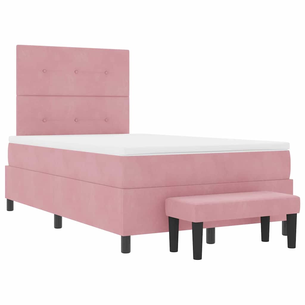Boxspring bed met hoofdeinde Roze 190 x 120 cm Fluweel is nu te koop bij PeponiXL, paradijselijk wonen!