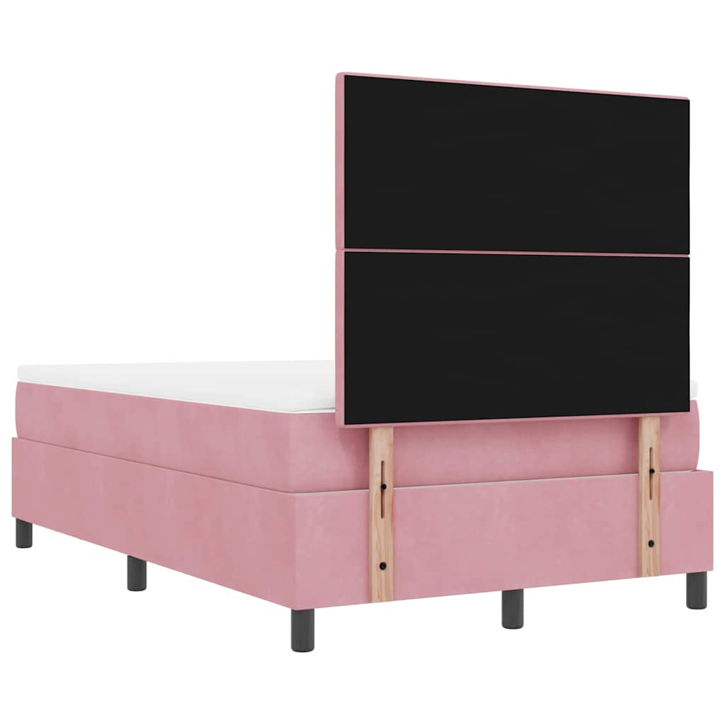 Boxspring bed met hoofdeinde Roze 190 x 120 cm Fluweel is nu te koop bij PeponiXL, paradijselijk wonen!