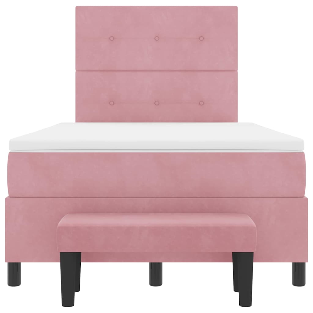 Boxspring bed met hoofdeinde Roze 190 x 120 cm Fluweel is nu te koop bij PeponiXL, paradijselijk wonen!