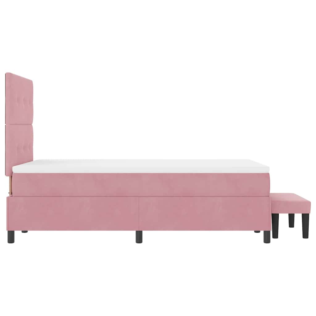 Boxspring bed met hoofdeinde Roze 190 x 120 cm Fluweel is nu te koop bij PeponiXL, paradijselijk wonen!