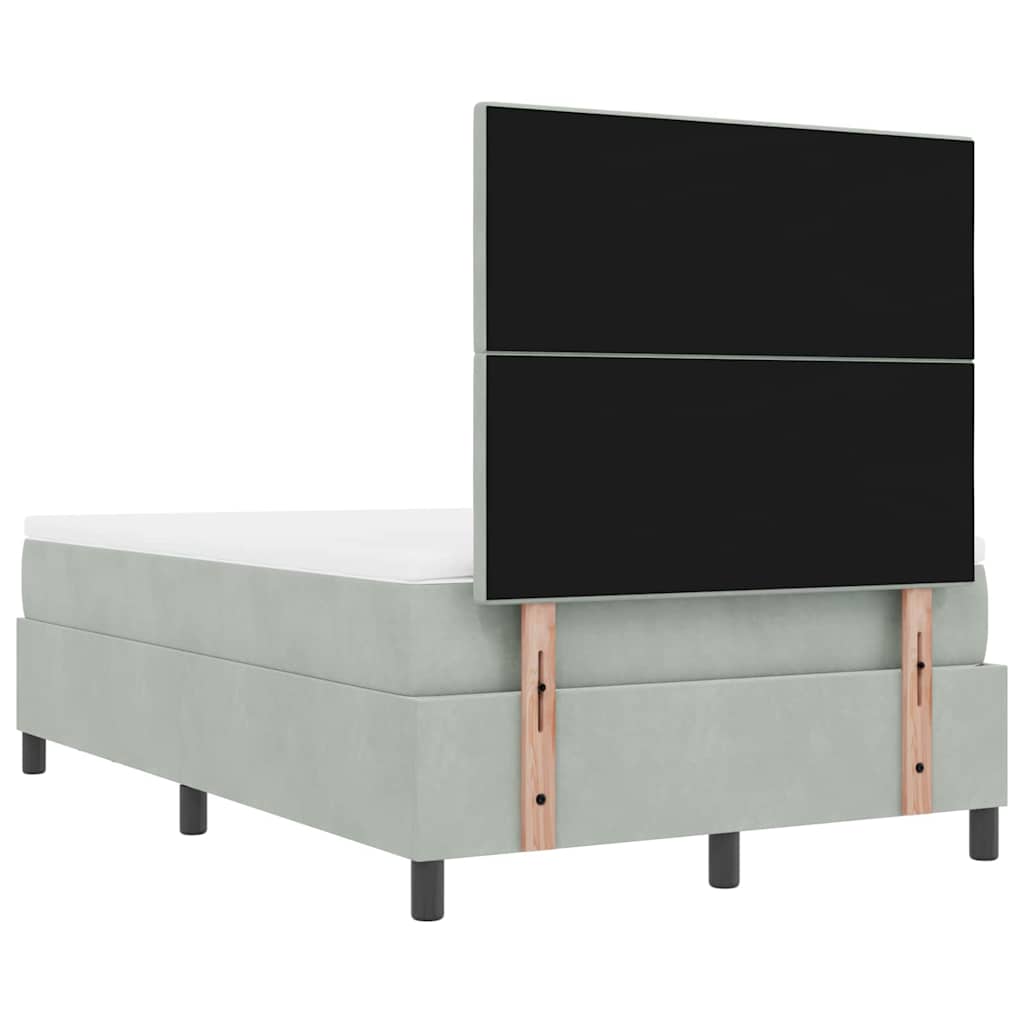 Boxspring bed met hoofdeinde Lichtgrijs 200 x 120 cm Fluweel is nu te koop bij PeponiXL, paradijselijk wonen!