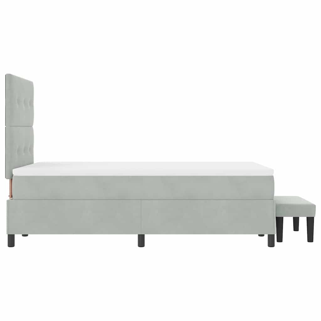 Boxspring bed met hoofdeinde Lichtgrijs 200 x 120 cm Fluweel is nu te koop bij PeponiXL, paradijselijk wonen!