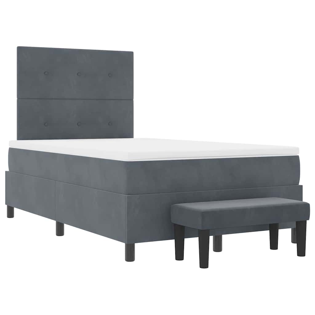 Boxspring bed met hoofdeinde Donkergrijs 200 x 120 cm Fluweel is nu te koop bij PeponiXL, paradijselijk wonen!