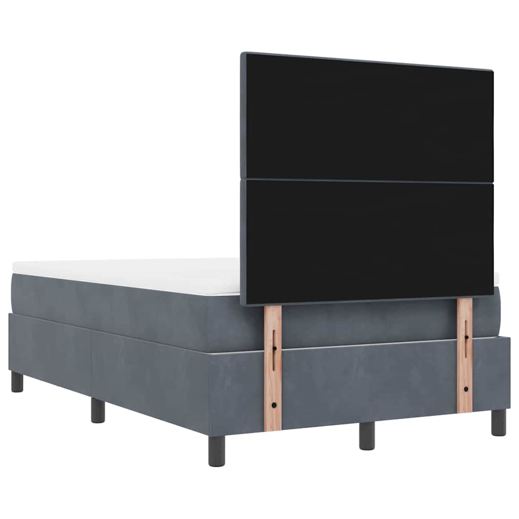 Boxspring bed met hoofdeinde Donkergrijs 200 x 120 cm Fluweel is nu te koop bij PeponiXL, paradijselijk wonen!