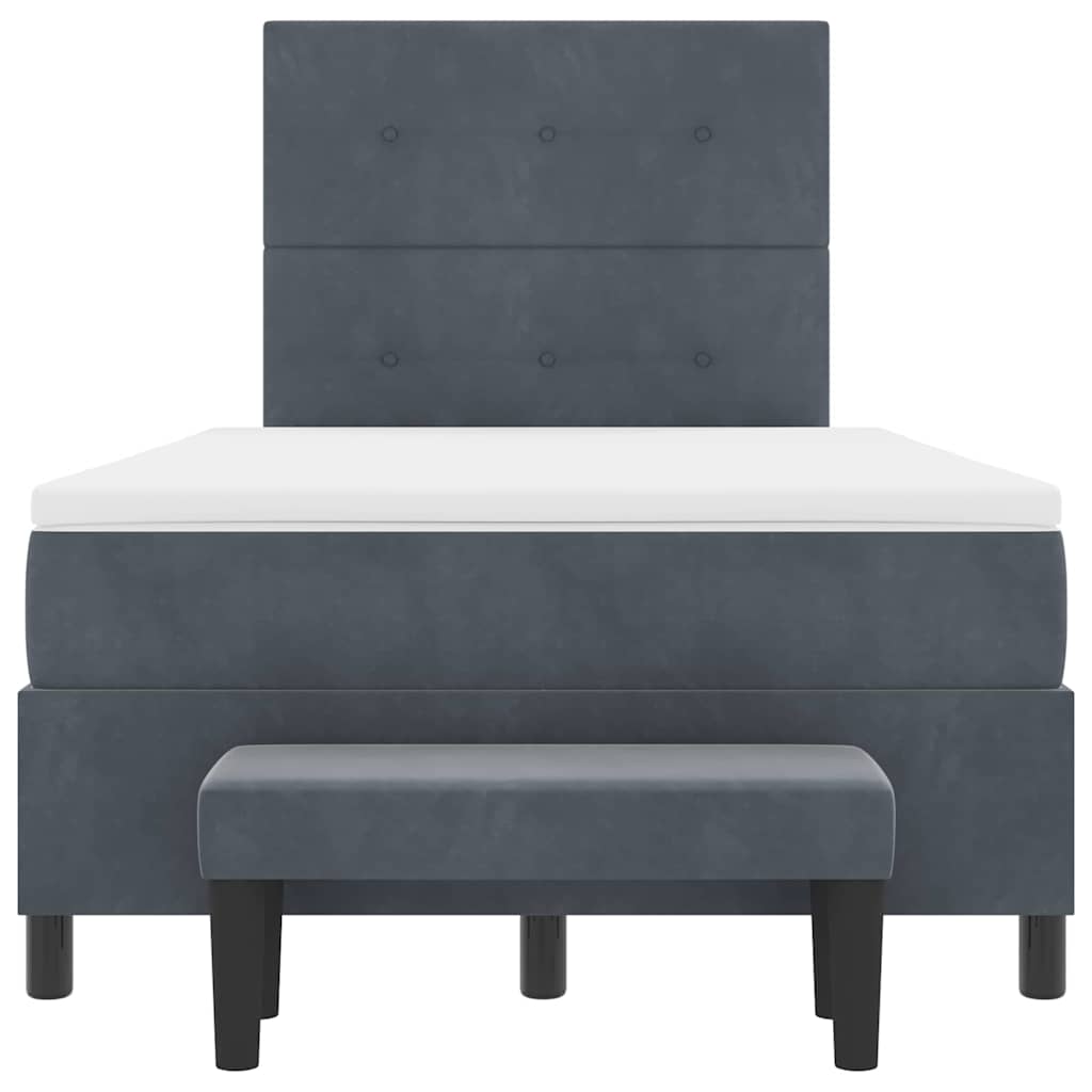 Boxspring bed met hoofdeinde Donkergrijs 200 x 120 cm Fluweel is nu te koop bij PeponiXL, paradijselijk wonen!