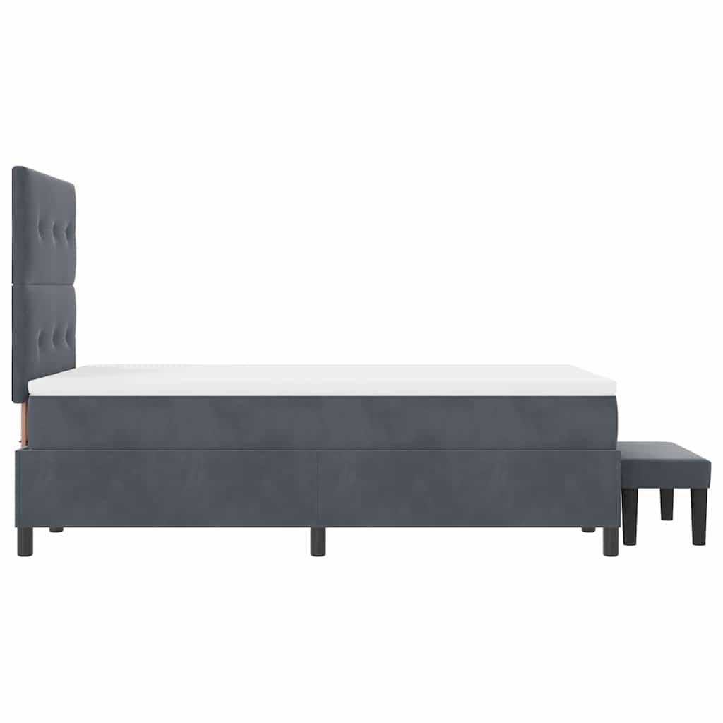 Boxspring bed met hoofdeinde Donkergrijs 200 x 120 cm Fluweel is nu te koop bij PeponiXL, paradijselijk wonen!