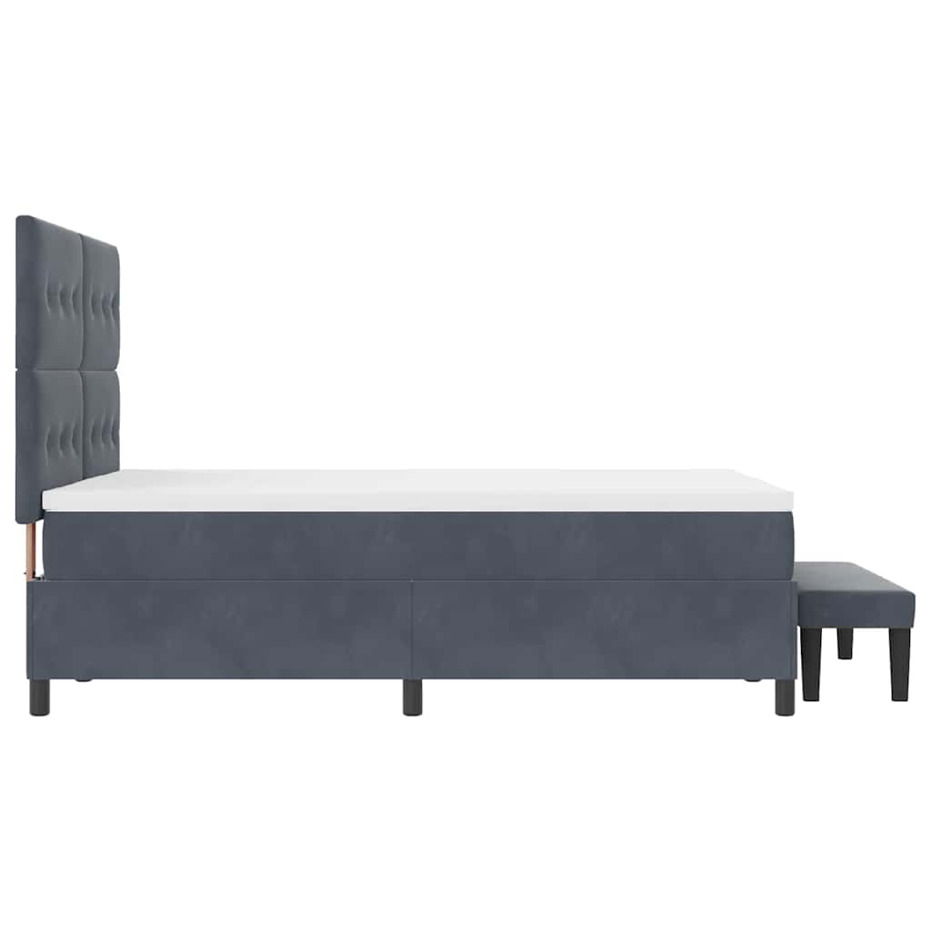 Boxspring bed met hoofdeinde Donkergrijs 190 x 140 cm Fluweel is nu te koop bij PeponiXL, paradijselijk wonen!