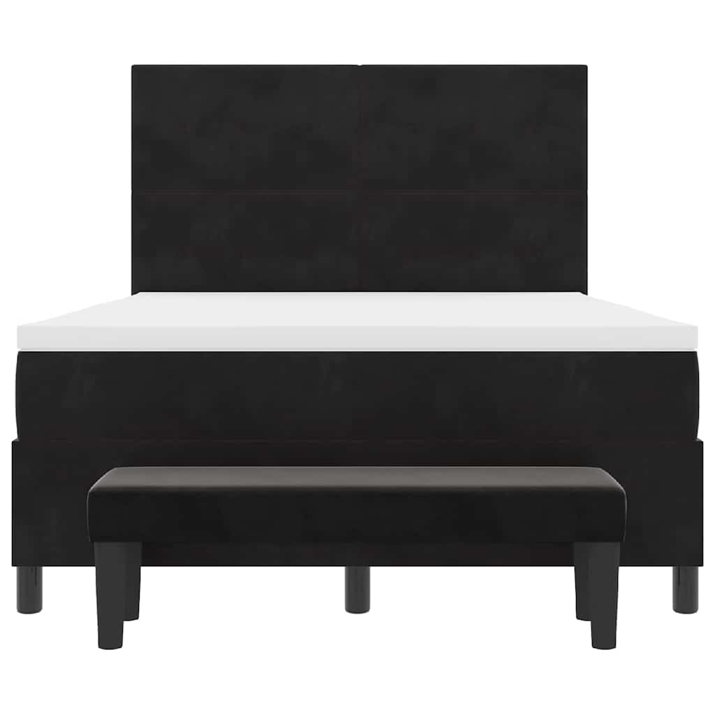 Boxspring bed met hoofdeinde Zwart 190 x 140 cm Fluweel is nu te koop bij PeponiXL, paradijselijk wonen!