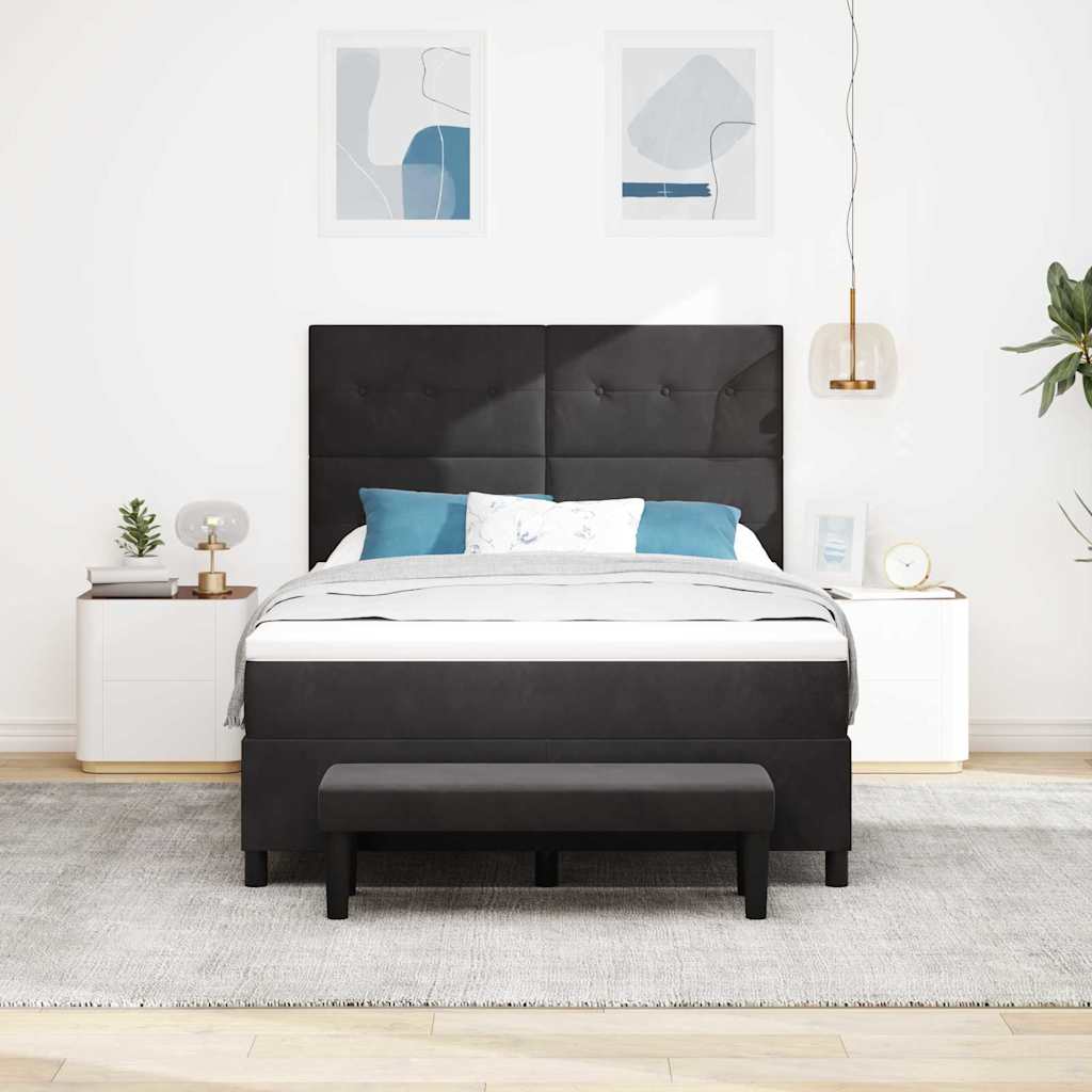 Boxspring bed met kussen Zwart 200 x 140 cm Fluweel is nu te koop bij PeponiXL, paradijselijk wonen!