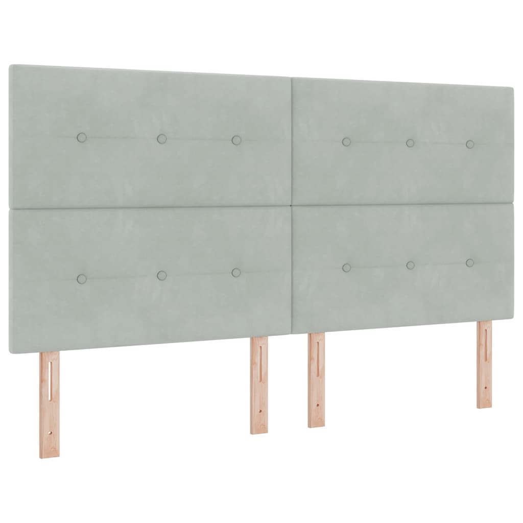 Boxspring bed met hoofdeinde Lichtgrijs 200 x 180 cm Fluweel is nu te koop bij PeponiXL, paradijselijk wonen!