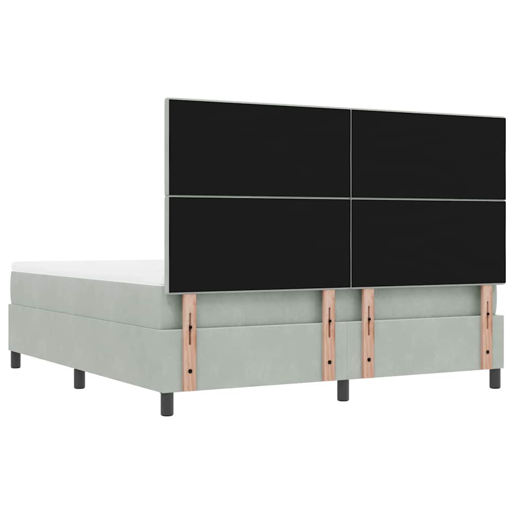 Boxspring bed met hoofdeinde Lichtgrijs 200 x 180 cm Fluweel is nu te koop bij PeponiXL, paradijselijk wonen!