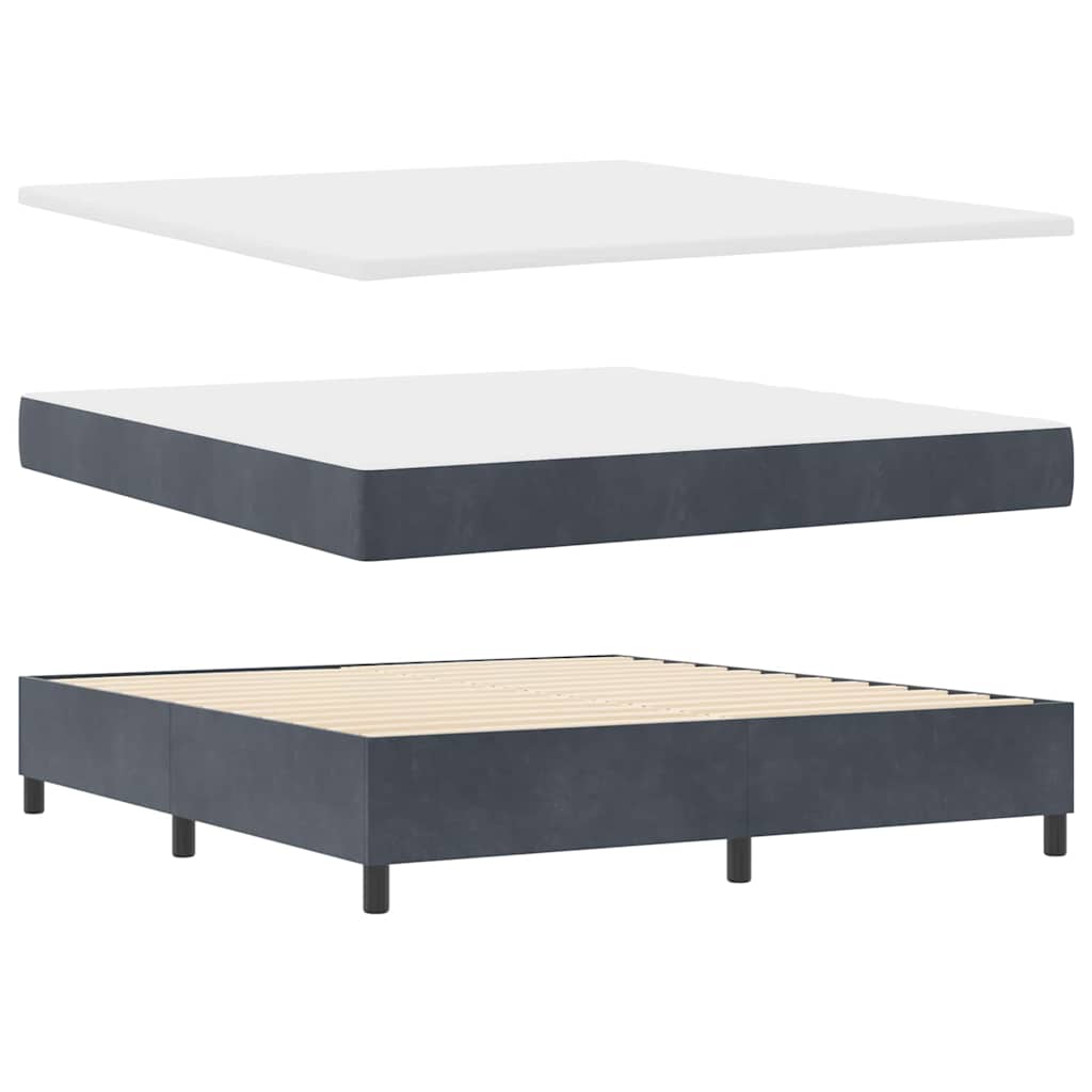 Boxspring bed met hoofdeinde Donkergrijs 200 x 180 cm Fluweel is nu te koop bij PeponiXL, paradijselijk wonen!
