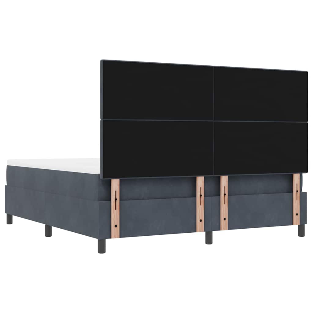 Boxspring bed met hoofdeinde Donkergrijs 200 x 180 cm Fluweel is nu te koop bij PeponiXL, paradijselijk wonen!