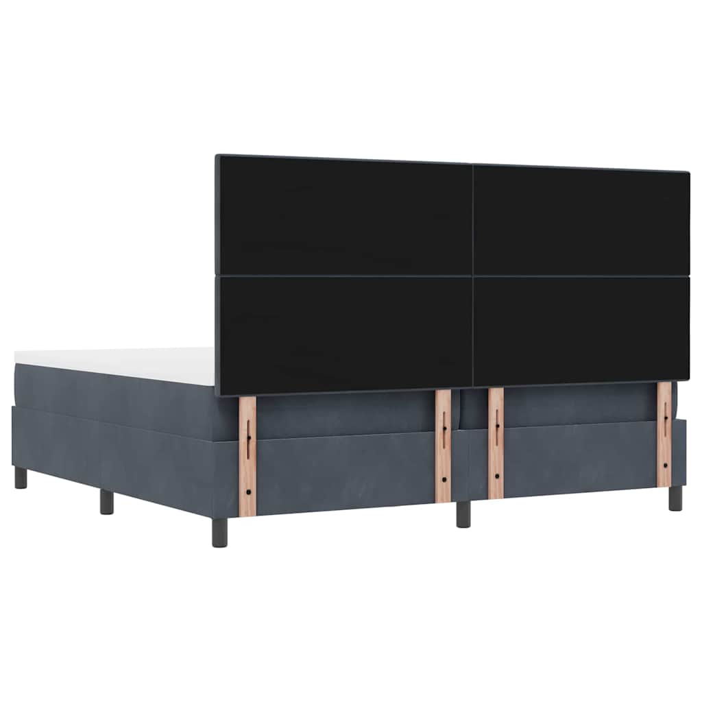 Boxspring bed met matras Donkergrijs 200 x 200 cm Fluweel is nu te koop bij PeponiXL, paradijselijk wonen!