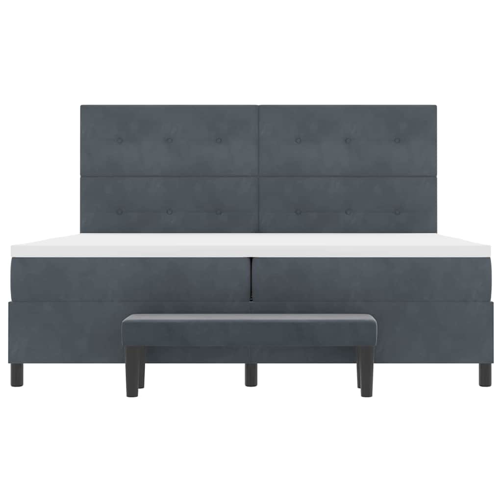 Boxspring bed met matras Donkergrijs 200 x 200 cm Fluweel is nu te koop bij PeponiXL, paradijselijk wonen!