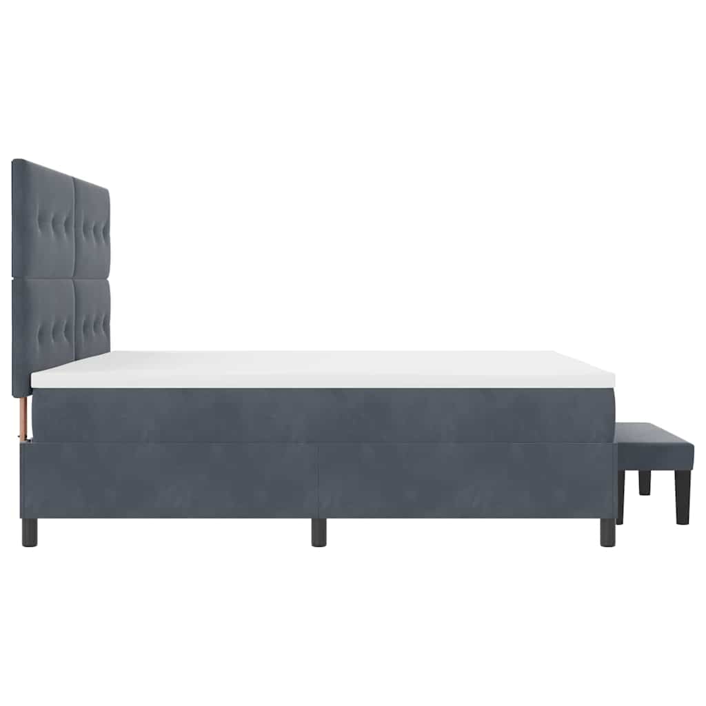 Boxspring bed met matras Donkergrijs 200 x 200 cm Fluweel is nu te koop bij PeponiXL, paradijselijk wonen!