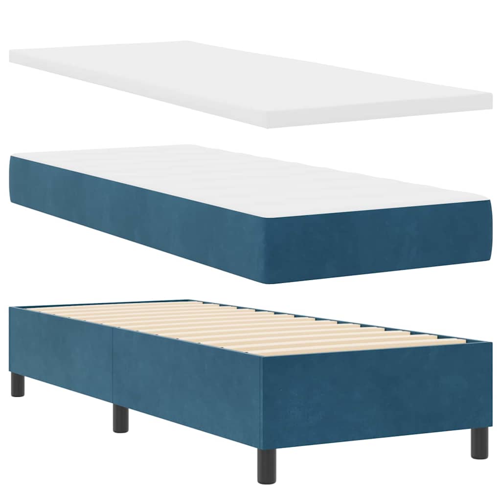 Boxspring bed met hoofdeinde Donkerblauw 200 x 80 cm Fluweel is nu te koop bij PeponiXL, paradijselijk wonen!