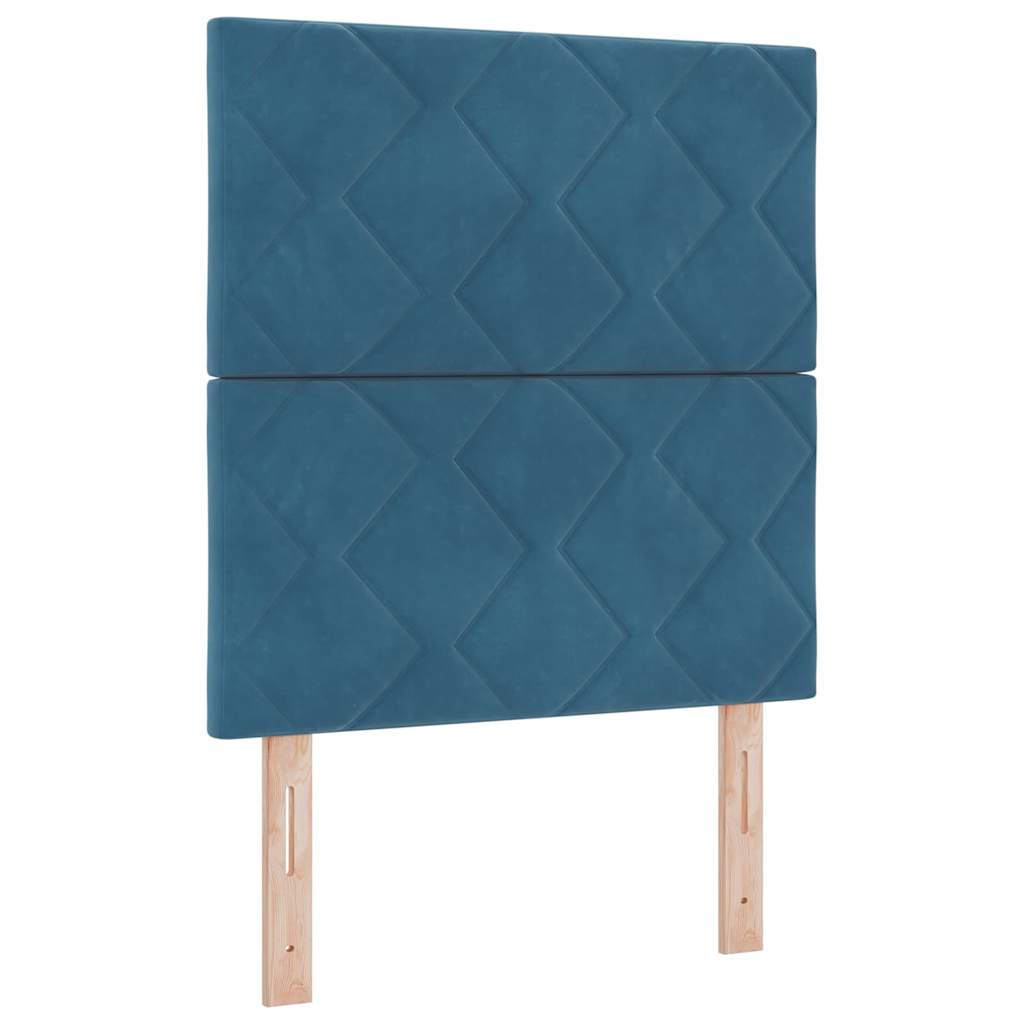 Boxspring bed met hoofdeinde Donkerblauw 200 x 80 cm Fluweel is nu te koop bij PeponiXL, paradijselijk wonen!