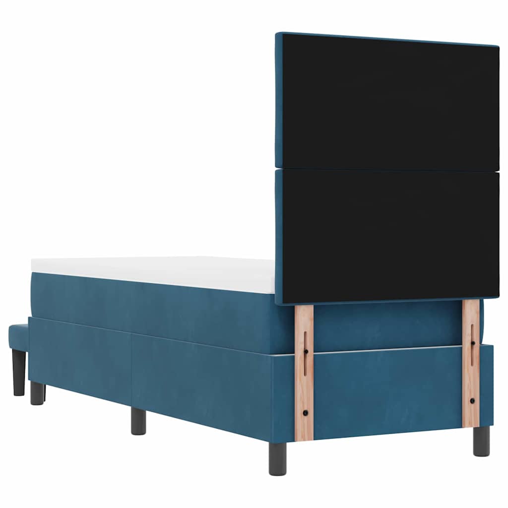 Boxspring bed met hoofdeinde Donkerblauw 200 x 80 cm Fluweel is nu te koop bij PeponiXL, paradijselijk wonen!