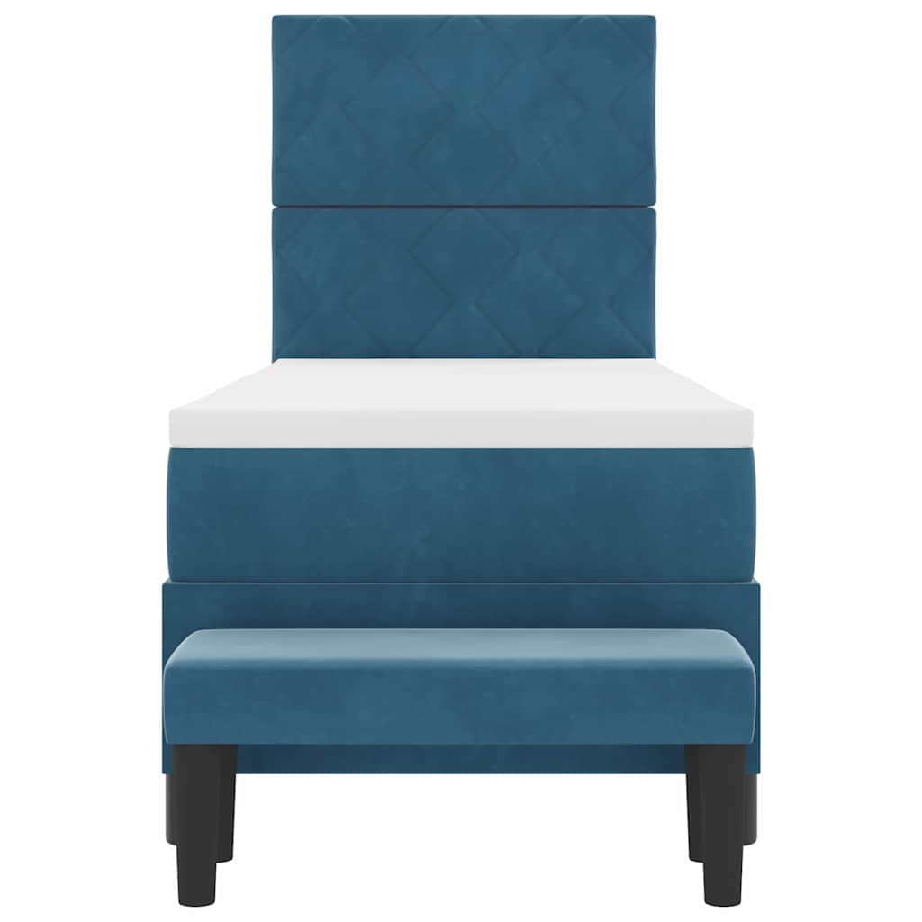 Boxspring bed met hoofdeinde Donkerblauw 200 x 80 cm Fluweel is nu te koop bij PeponiXL, paradijselijk wonen!