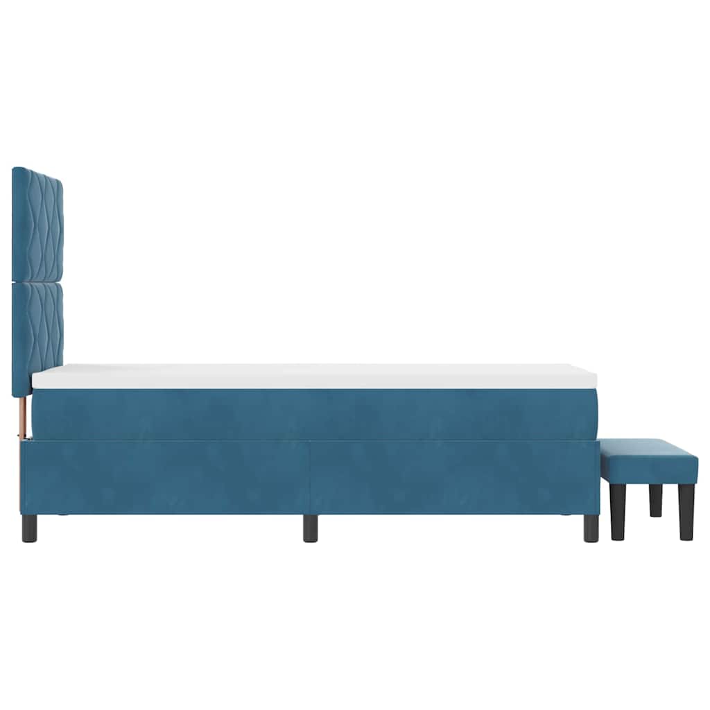 Boxspring bed met hoofdeinde Donkerblauw 200 x 80 cm Fluweel is nu te koop bij PeponiXL, paradijselijk wonen!