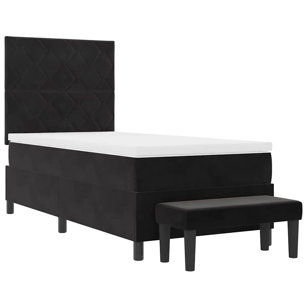 Boxspring bed met hoofdeinde Zwart 200 x 90 cm Fluweel
