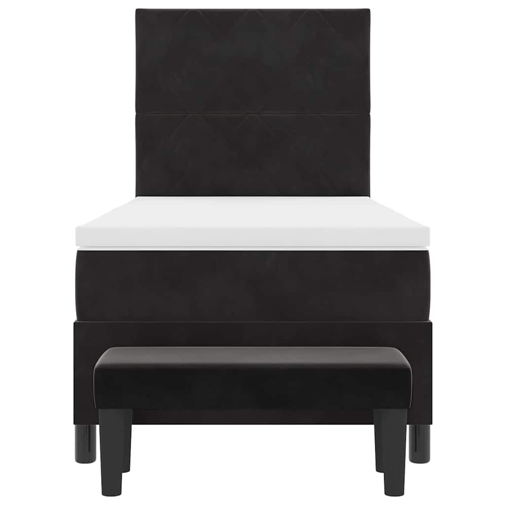 Boxspring bed met hoofdeinde Zwart 200 x 90 cm Fluweel