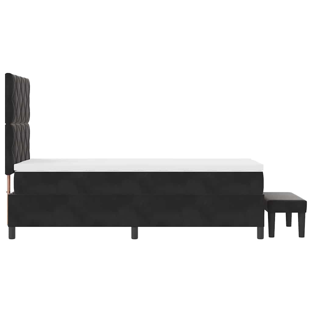 Boxspring bed met hoofdeinde Zwart 200 x 90 cm Fluweel