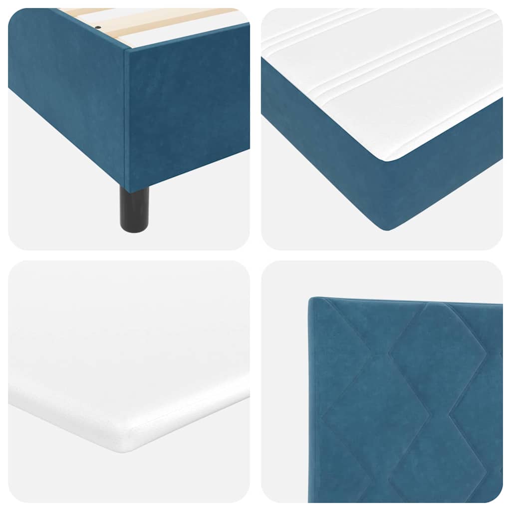 Boxspring bed met hoofdeinde Donkerblauw 200 x 90 cm Fluweel is nu te koop bij PeponiXL, paradijselijk wonen!