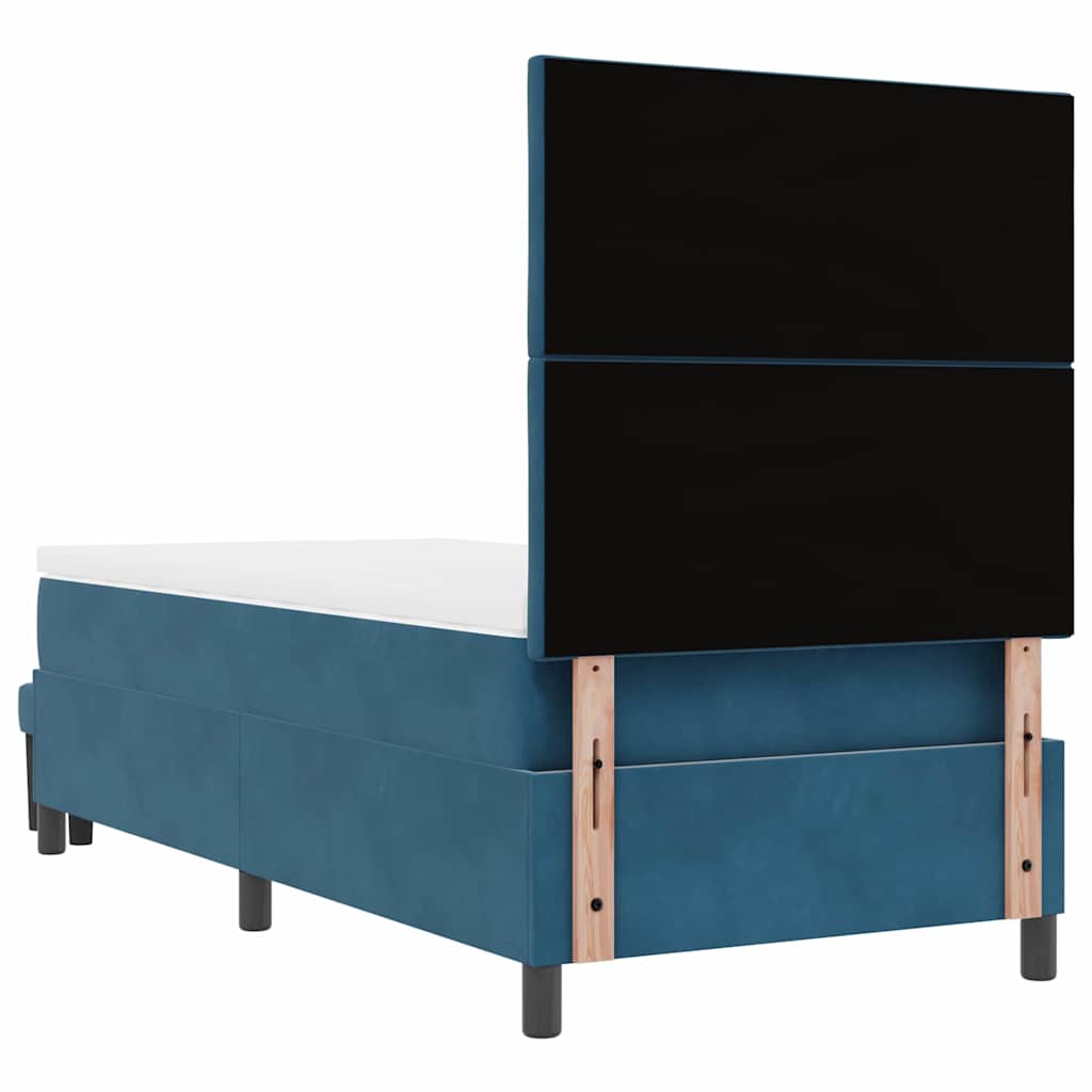 Boxspring bed met hoofdeinde Donkerblauw 200 x 90 cm Fluweel is nu te koop bij PeponiXL, paradijselijk wonen!
