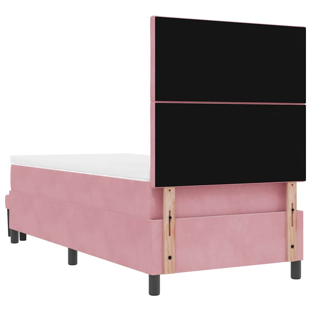 Boxspring bed met hoofdeinde Roze 200 x 90 cm Fluweel is nu te koop bij PeponiXL, paradijselijk wonen!